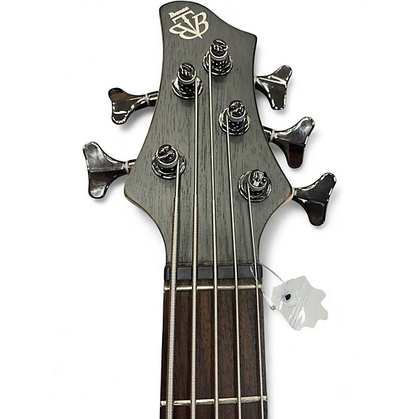 Used Ibanez BTB605 Transparent Gray Flat Electric Bass Guitar