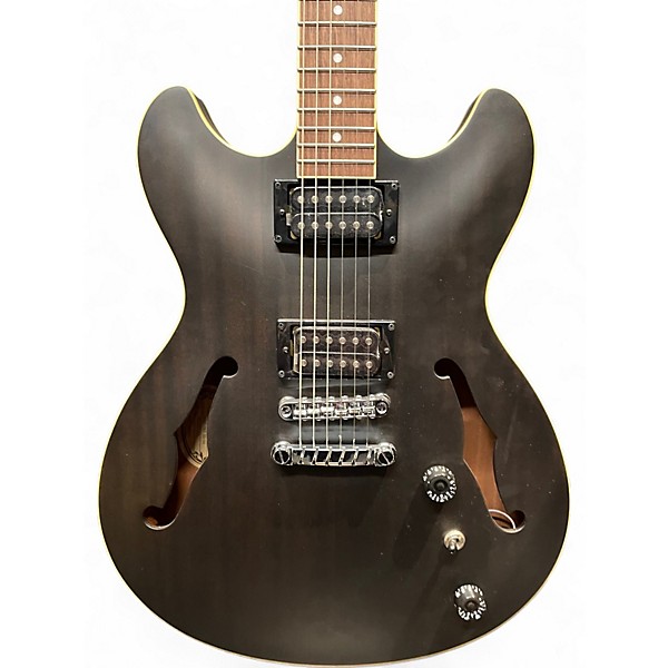 Used Ibanez AS53TKF Trans Flat Black Walnut Hollow Body Electric Guitar