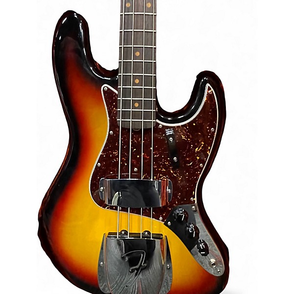 Used 2017 Fender 1964 American Vintage Jazz Bass 3 Tone Sunburst Electric Bass Guitar