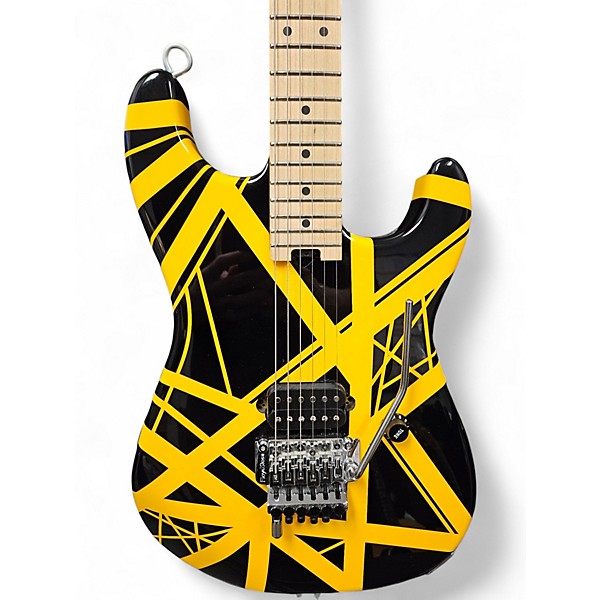 Used EVH Striped Series Black and Yellow Solid Body Electric Guitar
