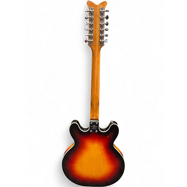 Vintage 1960s Aria 1202 3 Tone Sunburst Hollow Body Electric Guitar