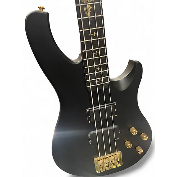 Used Schecter Guitar Research Johnny Christ Signature Black and Gold Electric Bass Guitar