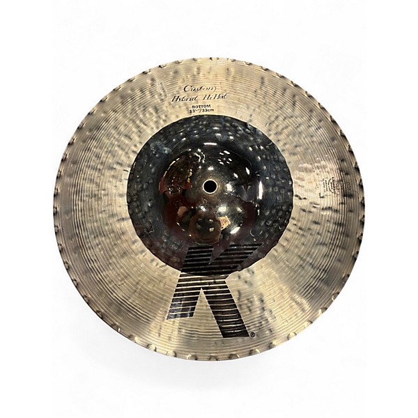 Used Zildjian 13.25in K Custom Hybrid Hi Hat Pair Cymbal