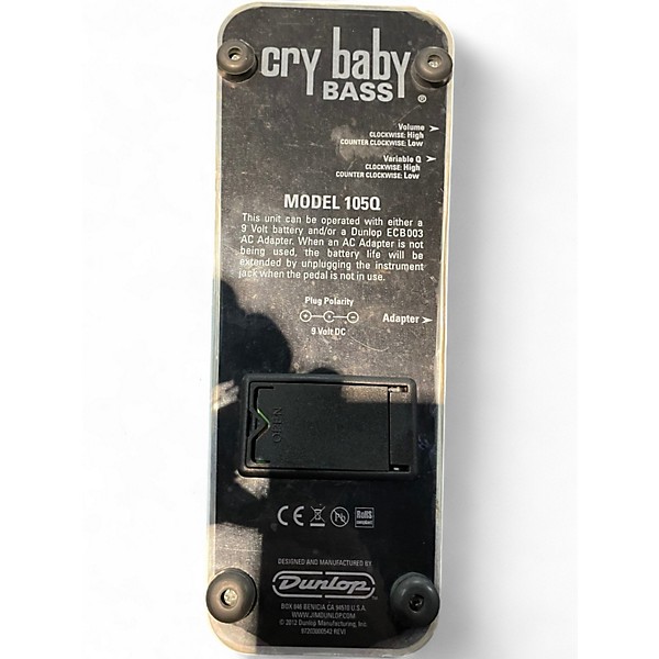 Used Dunlop 105Q Cry Baby Bass Wah Bass Effect Pedal