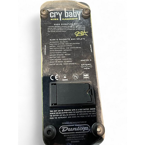 Used Dunlop KH95 Kirk Hammett Signature Cry Baby Wah Effect Pedal