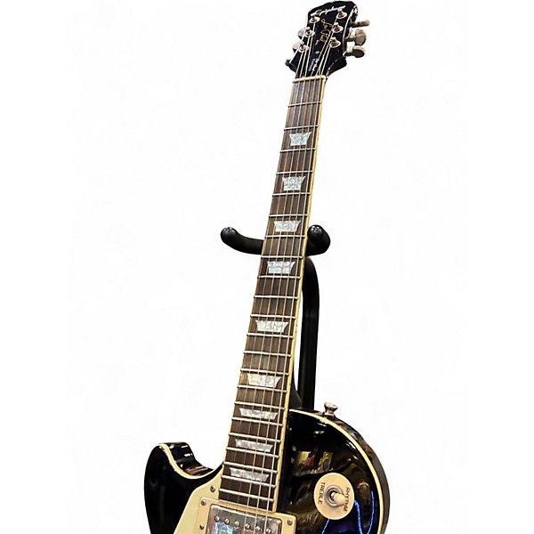 Used 2010 Epiphone Les Paul Standard 1950s Left Handed Black Solid Body Electric Guitar