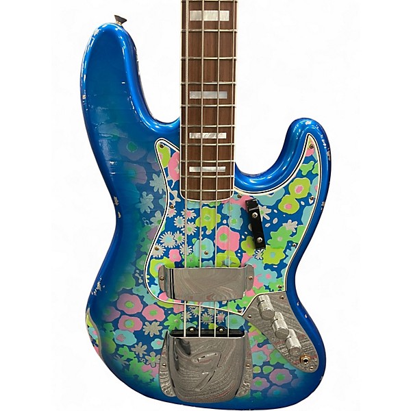 Used Fender F24 LTD BLUE FLORAL JAZZ BASS RELIC FLORAL BLUE Electric Bass Guitar