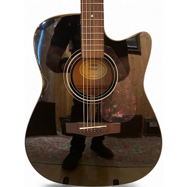 Used Yamaha FX335C Black Acoustic Electric Guitar