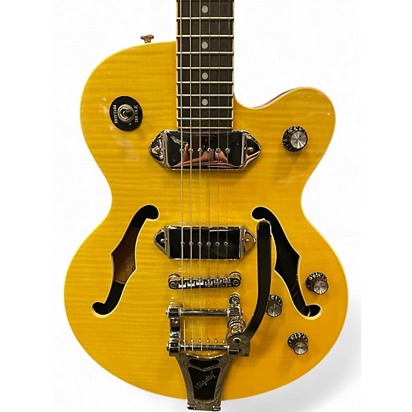 Used Epiphone Wildkat with Bigsby Antique Natural Hollow Body Electric Guitar