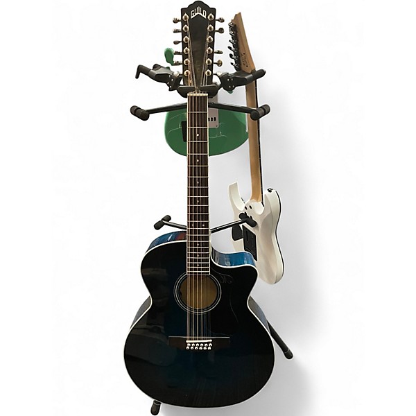 Used Guild F-25112CE Deluxe Blue Burst 12 String Acoustic Electric Guitar