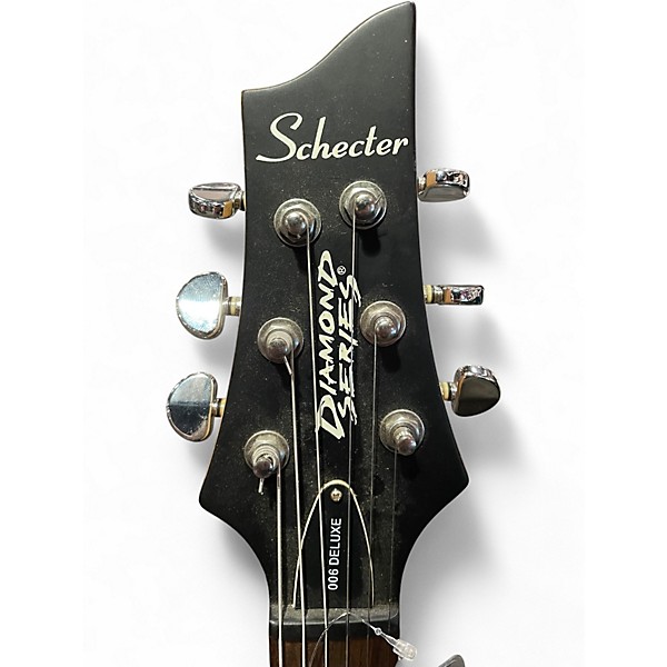 Used Schecter Guitar Research Diamond Series 006 Deluxe  Black Solid Body Electric Guitar