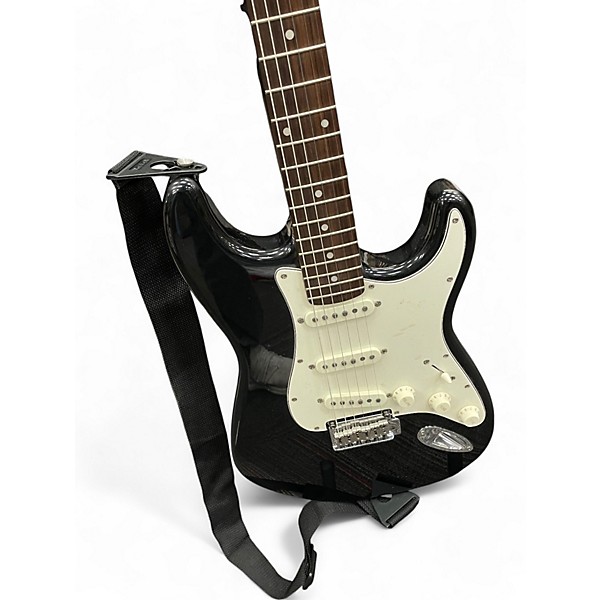 Used Squier Standard Stratocaster Black Solid Body Electric Guitar