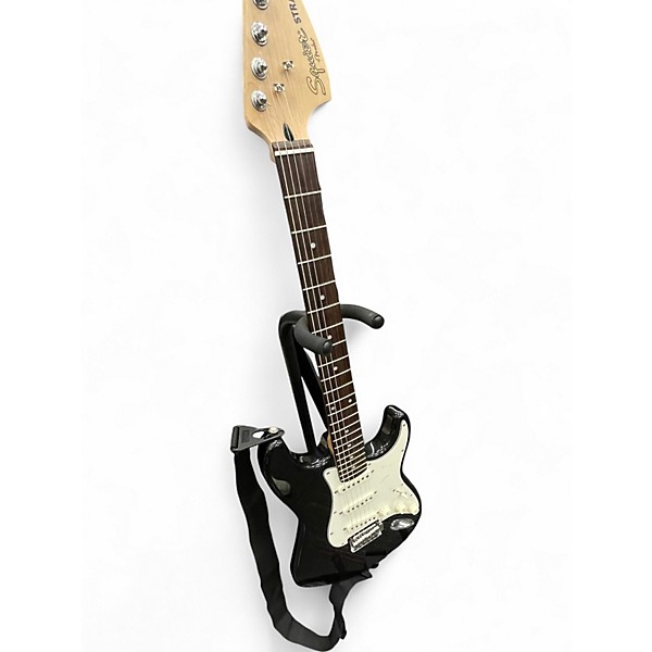 Used Squier Standard Stratocaster Black Solid Body Electric Guitar