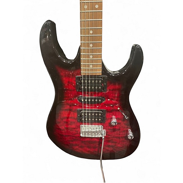 Used Ibanez GRX70QA transparent red Solid Body Electric Guitar