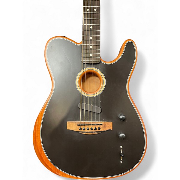 Used 2020 Fender American Acoustasonic Telecaster Black Acoustic Electric Guitar
