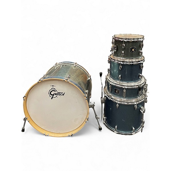 Used Gretsch Drums 5 Piece Energy Blue Sparkle Drum Kit