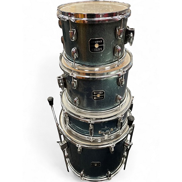 Used Gretsch Drums 5 Piece Energy Blue Sparkle Drum Kit