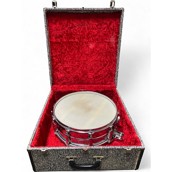 Vintage 1960s Ludwig 14in SUPER SENSITIVE KEYSTONE BADGE  CHROME OVER ALUMINUM  Drum