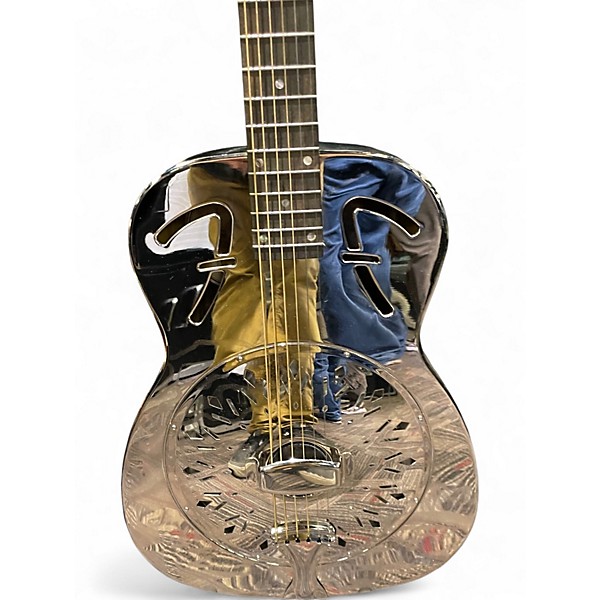Used Fender FR-55 RESONATOR Chrome Acoustic Guitar