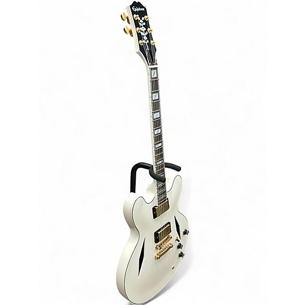 Used Epiphone EMILY WOLFE SHERATON- WHITE WOLFE Pearl White Hollow Body Electric Guitar