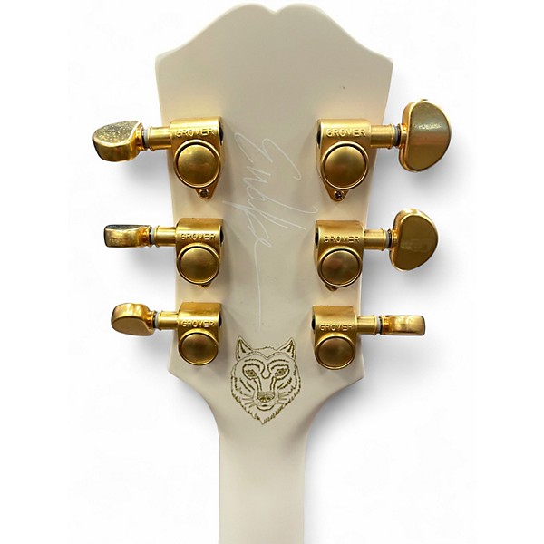 Used Epiphone EMILY WOLFE SHERATON- WHITE WOLFE Pearl White Hollow Body Electric Guitar