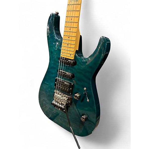 Used ESP LTD MH103QM Metallic Aqua Marine Solid Body Electric Guitar