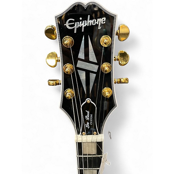 Used Epiphone Les Paul Custom Black Solid Body Electric Guitar