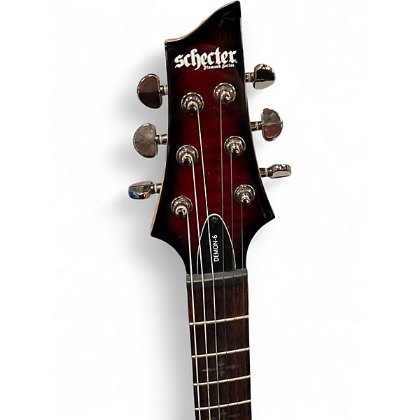 Used Schecter Guitar Research Demon 6 CRIMSON RED Solid Body Electric Guitar