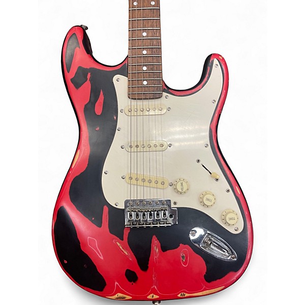 Used Aria DOUBLE CUT RED/BLACK Solid Body Electric Guitar