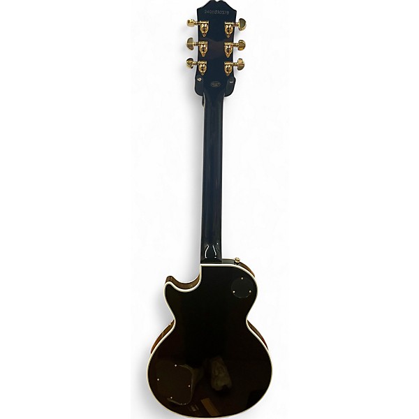Used 2024 Epiphone Les Paul Custom Black and Gold Solid Body Electric Guitar