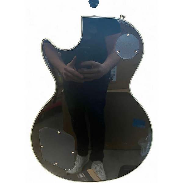 Used 2024 Epiphone Les Paul Custom Black and Gold Solid Body Electric Guitar