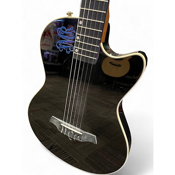 Used Angel Lopez EC3000CBK Black Classical Acoustic Electric Guitar