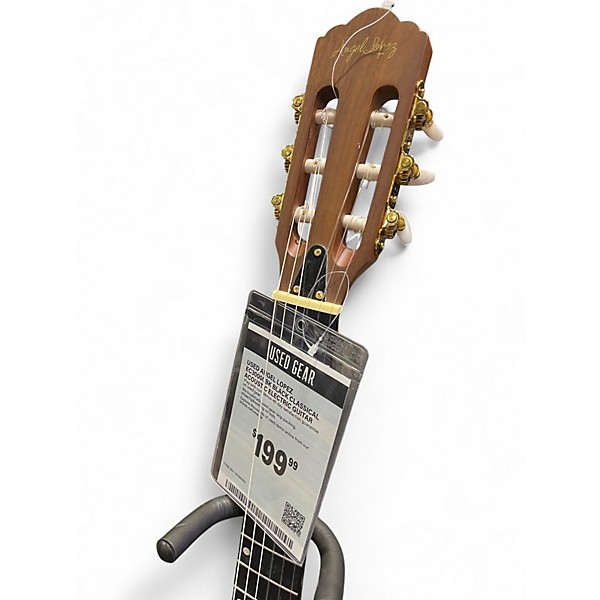 Used Angel Lopez EC3000CBK Black Classical Acoustic Electric Guitar