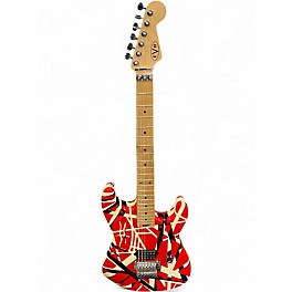 Used EVH Striped Series RED WITH BLACK STRIPES Solid Body Electric Guitar