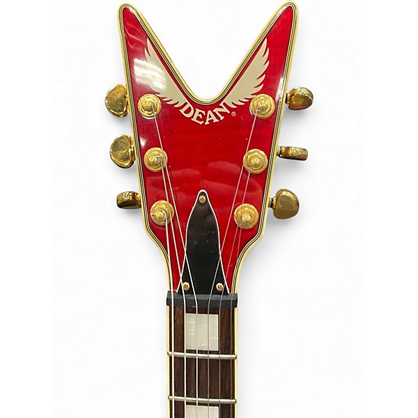 Used Dean V79 Crimson Red Trans Solid Body Electric Guitar