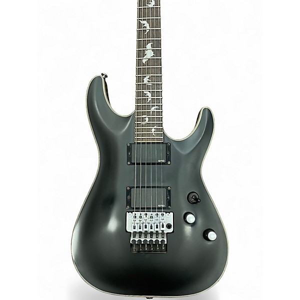 Used Schecter Guitar Research Damien Platinum Satin Black Solid Body Electric Guitar