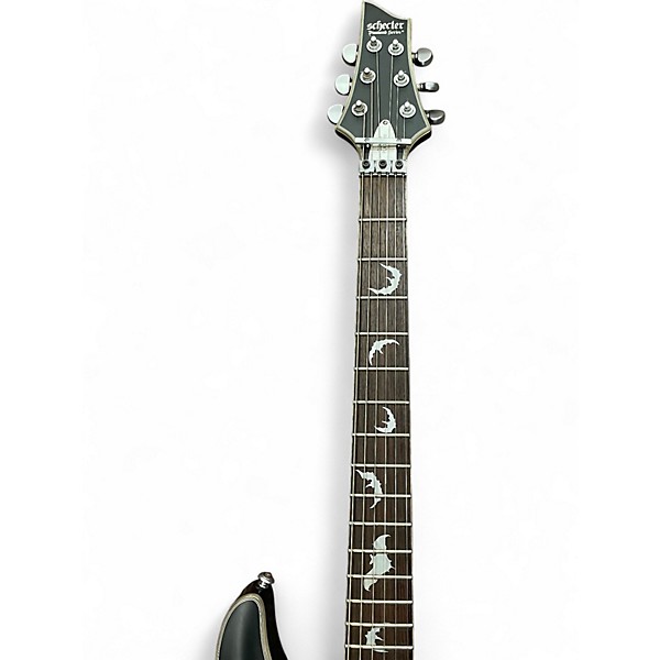 Used Schecter Guitar Research Damien Platinum Satin Black Solid Body Electric Guitar