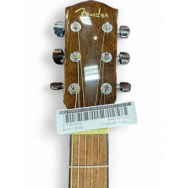 Used Fender CD60 Dreadnought 3 Color Sunburst Acoustic Guitar