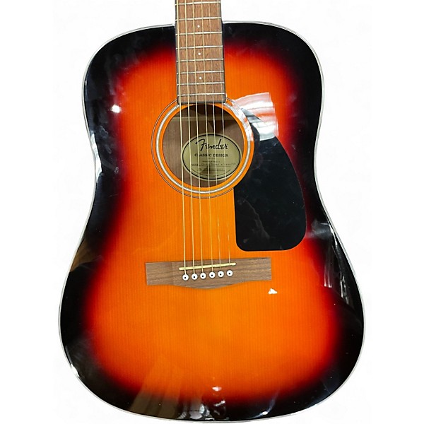 Used Fender CD60 Dreadnought 3 Color Sunburst Acoustic Guitar