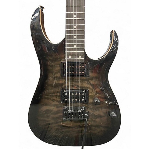 Used Ibanez GRGA120QA Black Sunburst Solid Body Electric Guitar