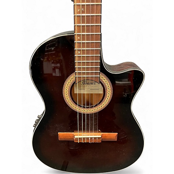 Used Ibanez GA35TCE Dark Violin Burst Classical Acoustic Electric Guitar