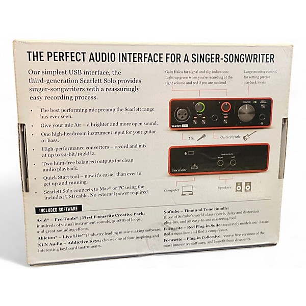 Used Focusrite Scarlett Solo Gen 3 Audio Interface