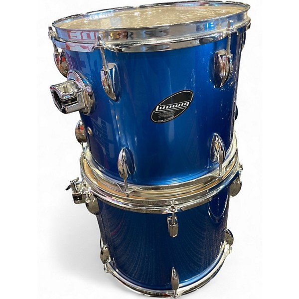 Used Ludwig 5 Piece Accent Combo Blue Drum Kit