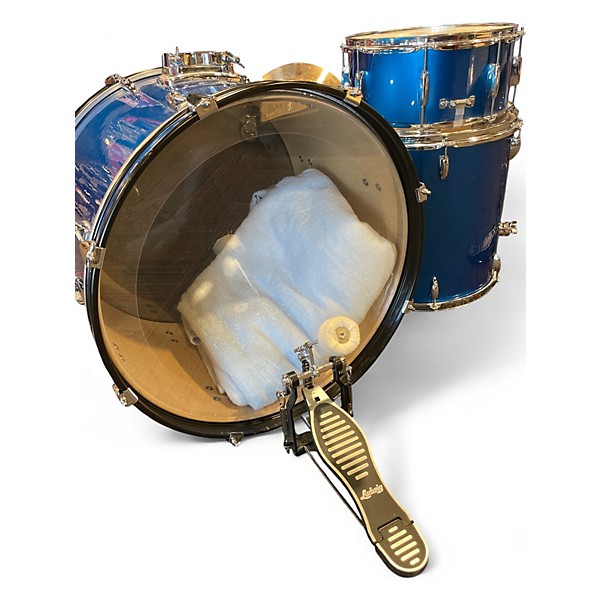 Used Ludwig 5 Piece Accent Combo Blue Drum Kit