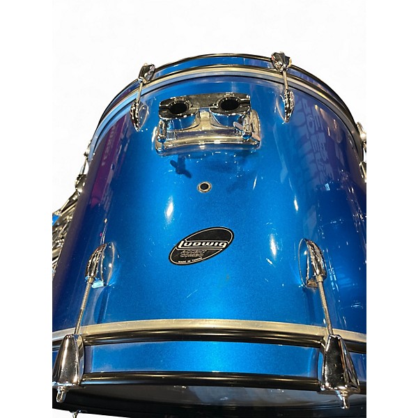 Used Ludwig 5 Piece Accent Combo Blue Drum Kit
