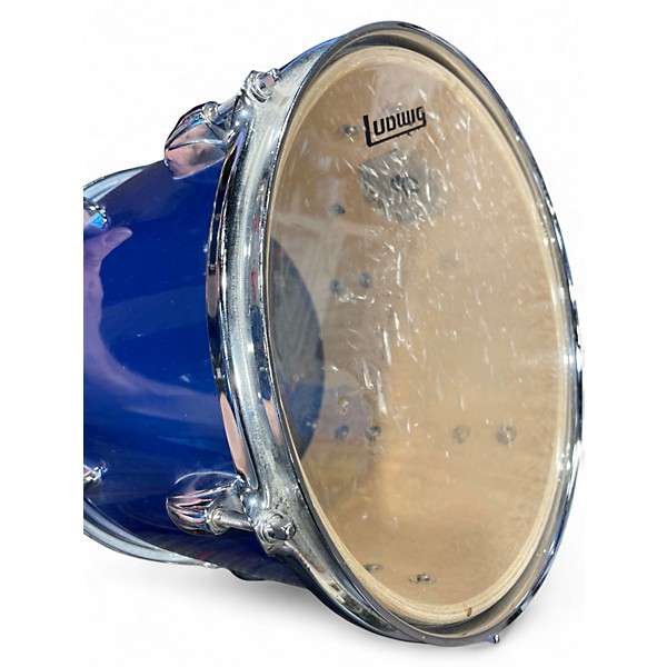Used Ludwig 5 Piece Accent Combo Blue Drum Kit