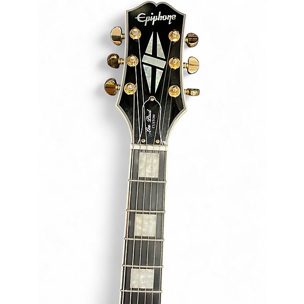 Used Epiphone Les Paul Custom Blackback Pro Antique Ivory Solid Body Electric Guitar