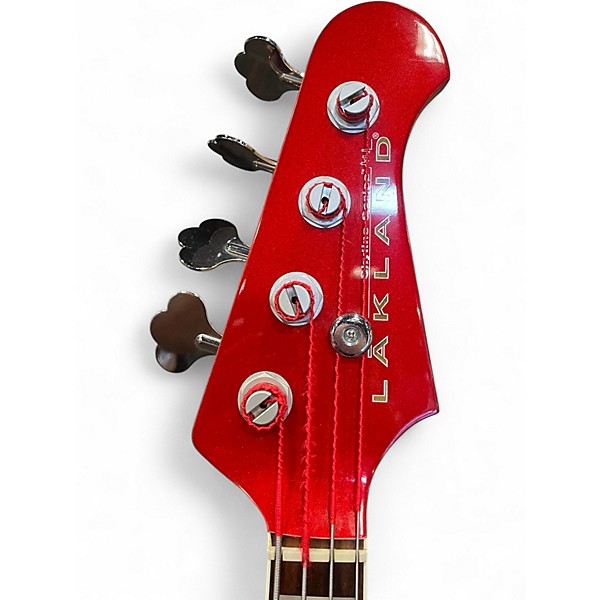 Used Lakland 44-64 Skyline Series Duck Dunn Custom Candy Apple Red Electric Bass Guitar