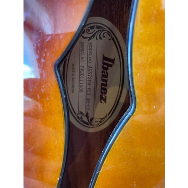 Used Ibanez AGS73FM 2 Tone Sunburst Hollow Body Electric Guitar