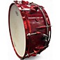 Used Orange County Drum & Percussion 5.5X14 Adrian Young Signature Snare Red Sparkle Drum